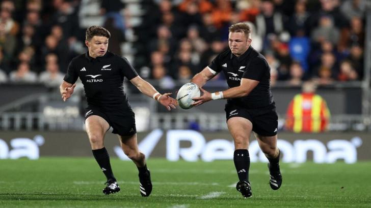 New Zealand rugby players Sam Cane and Beauden Barrett